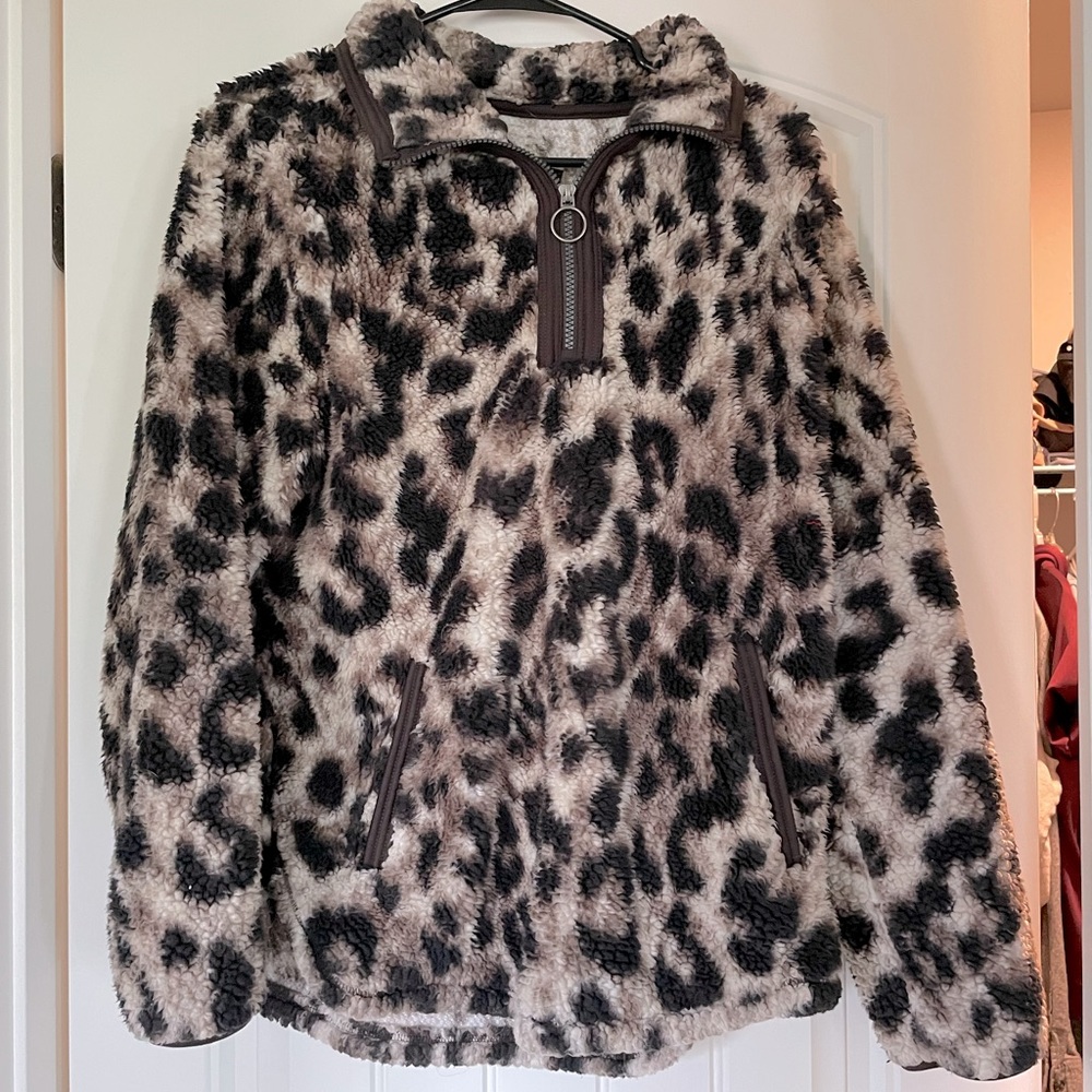 Leopard Sherpa sweater